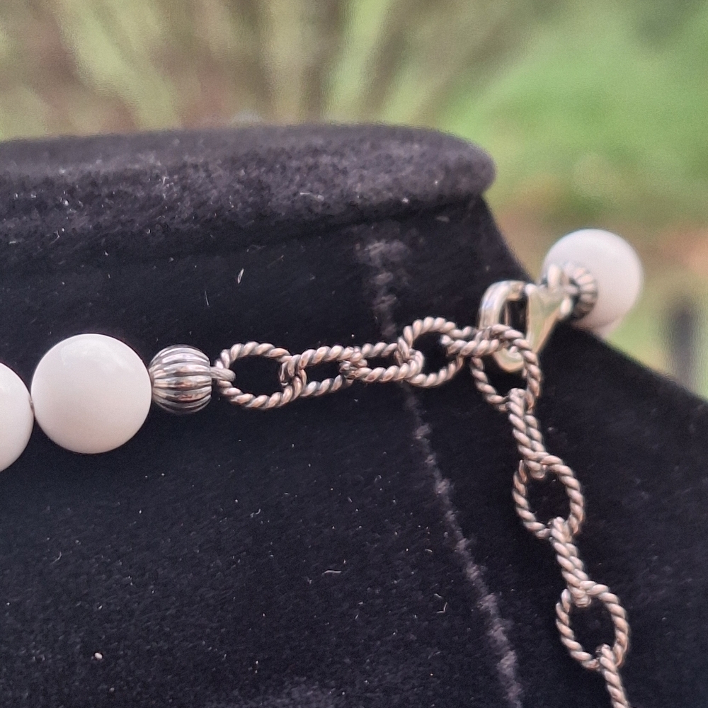 Final price drop-Carolyn Pollack Retired Relios 16"-18" White Agate Necklace - Picture 10 of 12